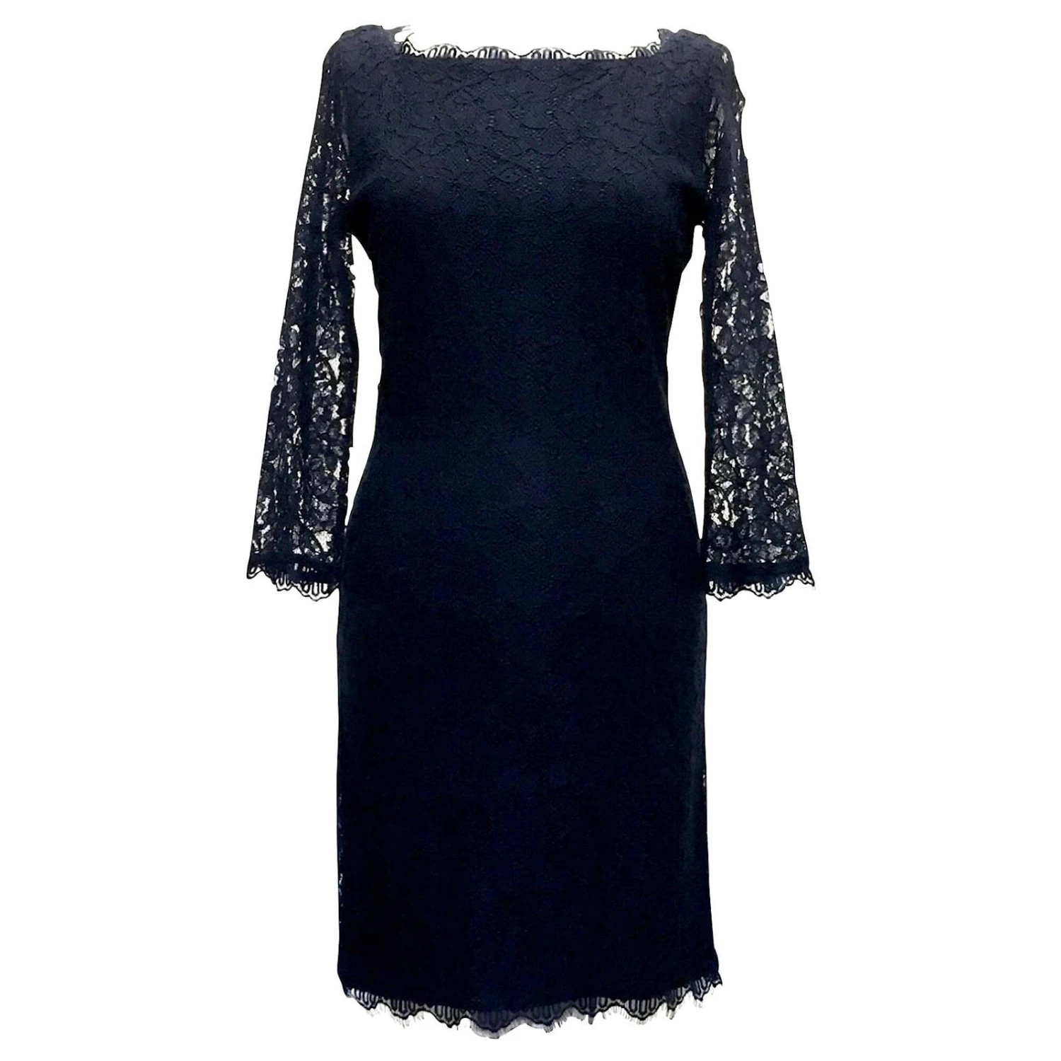 Diane Von Furstenberg Robe Droite DVF En Dentelle Marine Bleu 1 Diane Von Furstenberg Robe Droite DVF En Dentelle Marine Bleu
