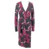 Diane Von Furstenberg Robe DVF Bordeaux, Laine Noire Et Blanche Multicolore