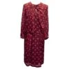 Robe Gucci En Soie Bordeaux & Rose à Manches Longues Rouge