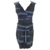 Robe Jitrois En Daim Stretch Avec Patchwork Bleu Et Noir