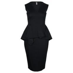 Robe Peplum Sportmax En Coton Noir