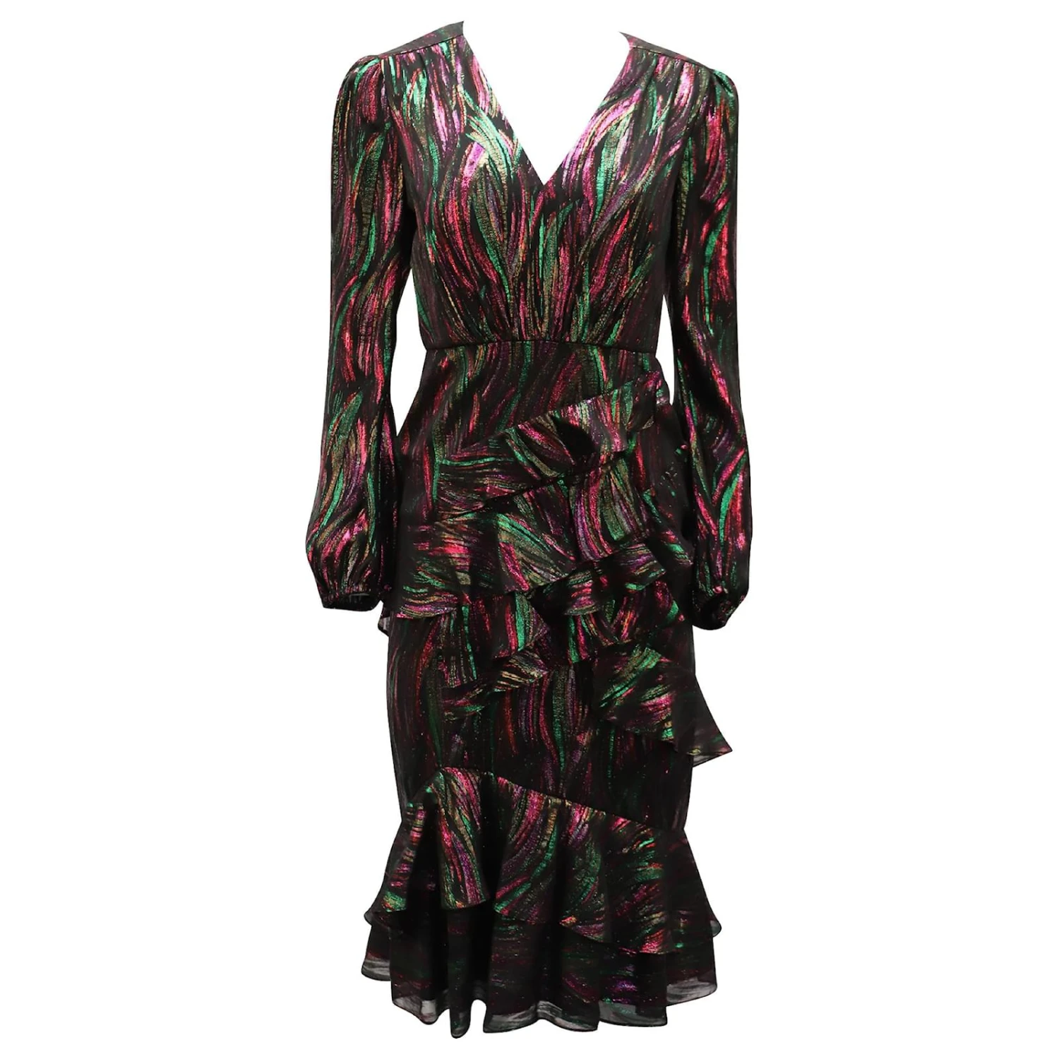 Autre Marque Robe Saloni Rainbow Ayla En Soie Multicolore 1 Autre Marque Robe Saloni Rainbow Ayla En Soie Multicolore