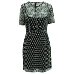 ROBE Sandro Dentelle Mini Polyamide Noir