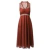 Robe Sandro En Tulle Brodé Polyester Rouge