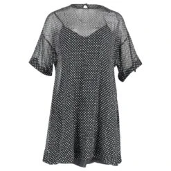 Robe Transparente à Pois Red Valentino En Soie Noire