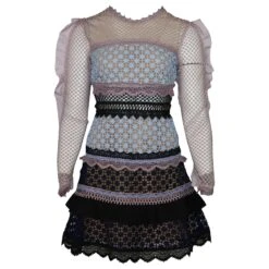 Self Portrait Self-Portrait Bellis Robe En Dentelle Ă Panneaux Contrastants En Polyester Multicolore