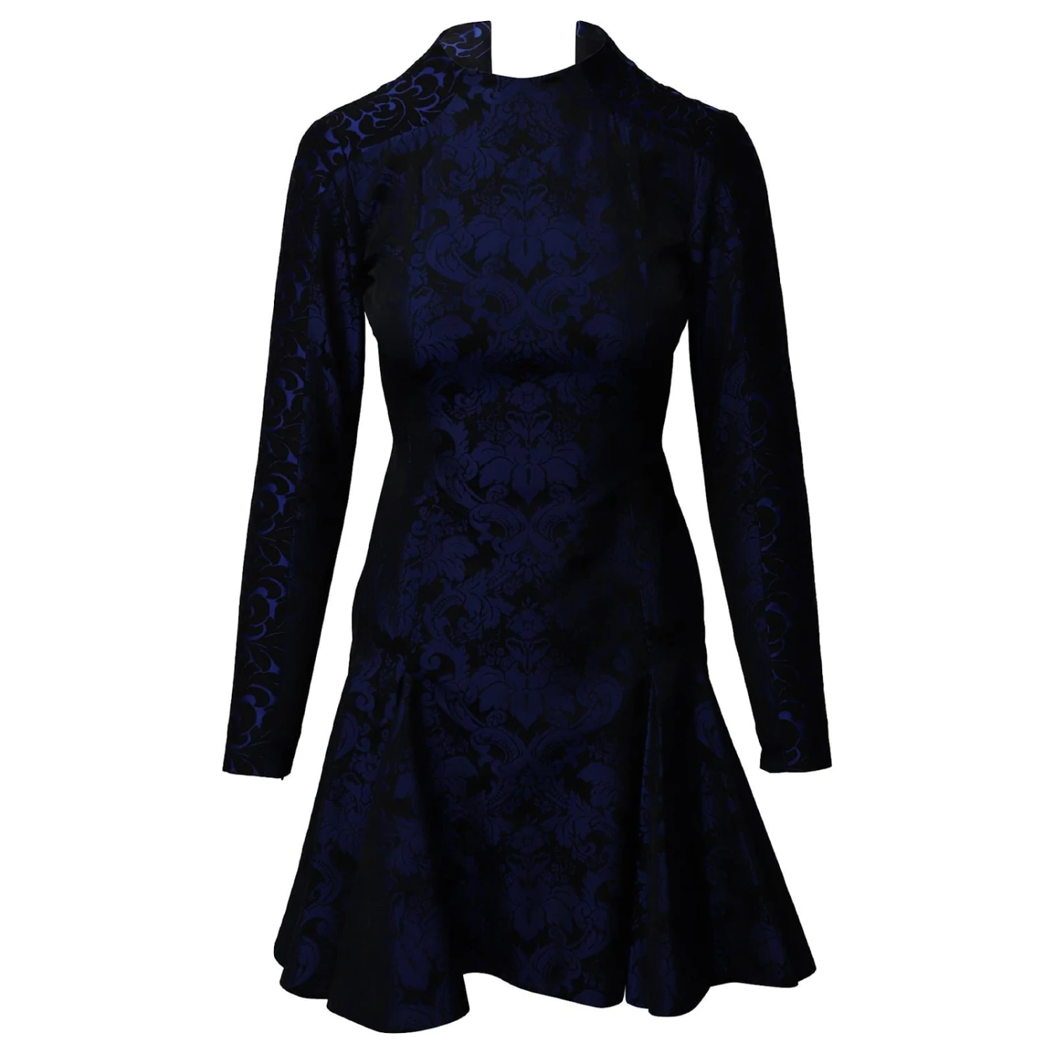 Stella Mc Cartney Stella McCartney Robe Jacquard Fleurie à Manches Longues En Polyester Bleu 1 Stella Mc Cartney Stella McCartney Robe Jacquard Fleurie à Manches Longues En Polyester Bleu