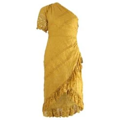 Ulla Johnson Gwyneth Robe à Manches Simples En Coton Jaune