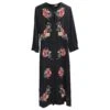 Vilshenko Robe Florale à Manches Longues En Soie Noire