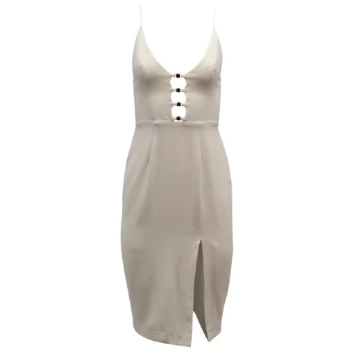 Zimmermann Robe Découpée à Boutons En Polyester Blanc -ModeChic Magasin decoration divers zimmermann robe decoupee a boutons en polyester blanc