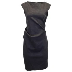 Diane Von Furstenberg Robe Fourreau à Plis Latéraux En Laine Grise