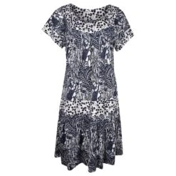 Diane Von Furstenberg Robe Imprimée à Manches Courtes En Soie Bleu Marine