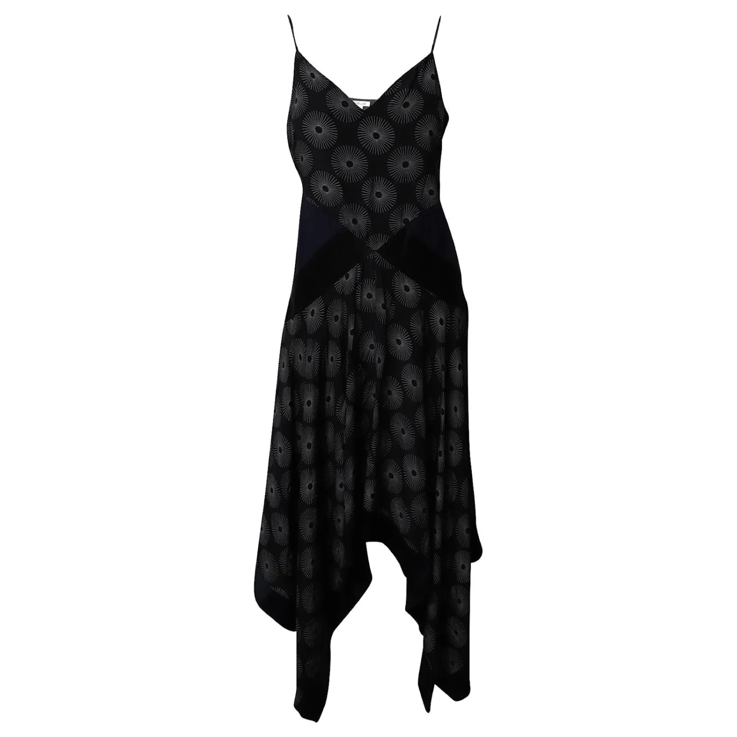 Diane Von Furstenberg Robe Mouchoir Ourlet En Soie Noire 1 Diane Von Furstenberg Robe Mouchoir Ourlet En Soie Noire