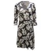 Diane Von Furstenberg Robe Portefeuille Vintage à Fleurs En Soie Bleu Marine