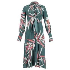 Diane Von Furstenberg Diane Von Furstenburg Robe Portefeuille Mi-longue Imprimée Quincy Von En Soie Verte