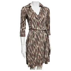 Diane Von Furstenberg DvF Megan Vintage Robe Portefeuille En Soie Multicolore