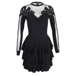 Elie Saab Mini Robe En Dentelle En Viscose Noire