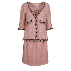 Ensemble Mini Robe Et Veste Bouclées Roses Chanel