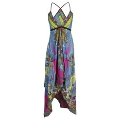 Etro Maxi Robe Halter Imprimée En Soie Multicolore