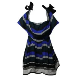 Fendi Robe Rayée à Volants Et épaules Dénudées En Coton Multicolore