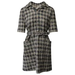 Gucci Robe Chemise En Tweed à Carreaux Square G En Coton Multicolore