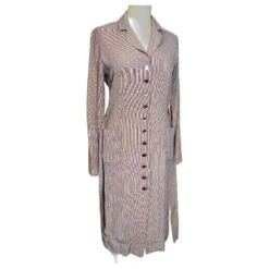 LOLITA LEMPICKA ROBE DRESS TRENDY MINI VICHY 11 BOUTONS CEINTUREE T 36 Rouge