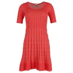 M Missoni Robe Plissée En Maille Pointelle En Coton Rouge