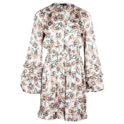 Maje Mini Robe à Manches Ballon Imprimé Paisley En Polyester Blanc