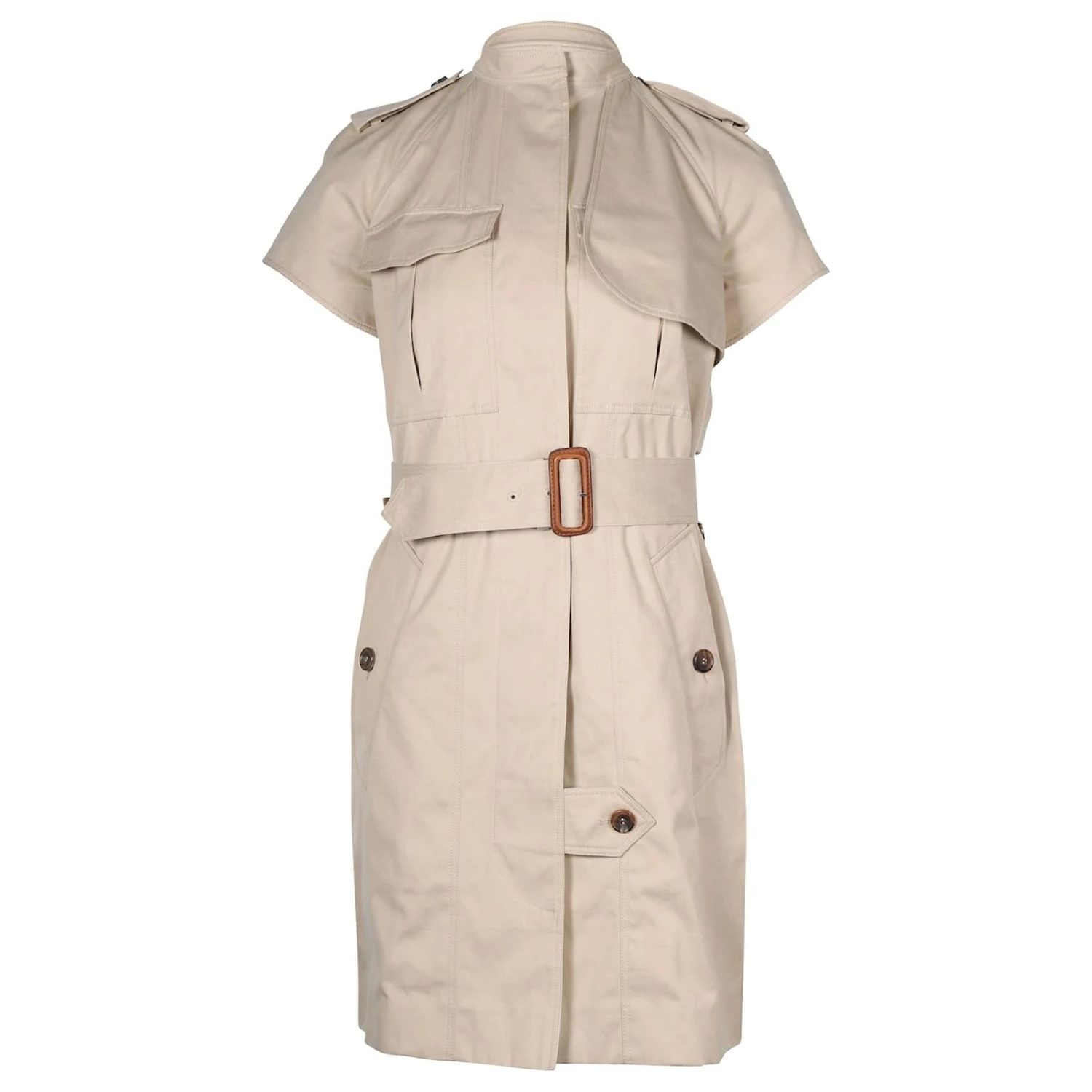 Céline Robe Celine Trench Manches Courtes En Coton Beige 1 Céline Robe Celine Trench Manches Courtes En Coton Beige