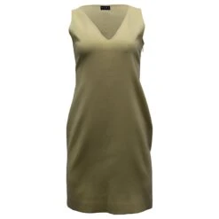 Michael Kors Robe Droite Sans Manches En Laine Jaune