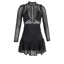 Self Portrait Mini Robe En Dentelle Guipure Self-Portrait En Polyester Noir