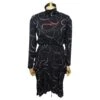 NEUF ROBE BALENCIAGA MI LONGUE ASSYMETRIQUE COL ROULE 528603 S 36 DRESS Noir