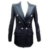 NEUF VESTE BLAZER ROBE ALEXANDRE VAUTHIER 36 S EN SATIN NOIR BLACK JACKET