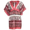 Anna Sui Mini Robe Kimono Imprimée En Soie Multicolore