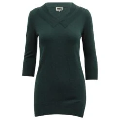 Maison Martin Margiela Mini Robe En Maille De Laine De Coton Vert émeraude