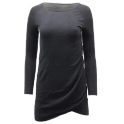 Theory Robe Drapée En Jersey à Manches Longues En Laine Noire