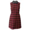 Red Valentino Mini Robe à Carreaux Sans Manches En Laine Rouge
