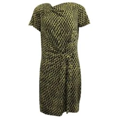 Diane Von Furstenberg Robe à Manches Courtes Annabelle En Noir Et Or