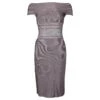 Herve Leger Robe Bandage Gris Foncé Avec Encolure Dégagée