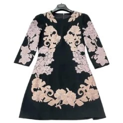 *Robe Brodée à Fleurs Dolce & Gabbana Noir