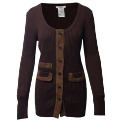 Chloé Robe Cardigan Chloe En Laine Marron