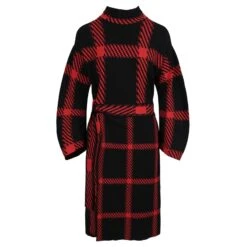 Stella Mc Cartney Robe Ceinturée à Carreaux Stella McCartney Noir