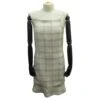 ROBE CHANEL A BRETELLES MOTIF A CARREAUX TWEED BEIGE 36 S STRAPLESS DRESS
