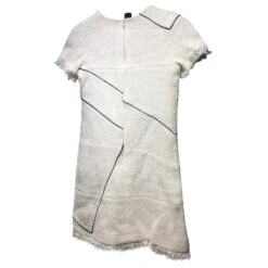 Robe Chanel En Coton Mélangé Blanc