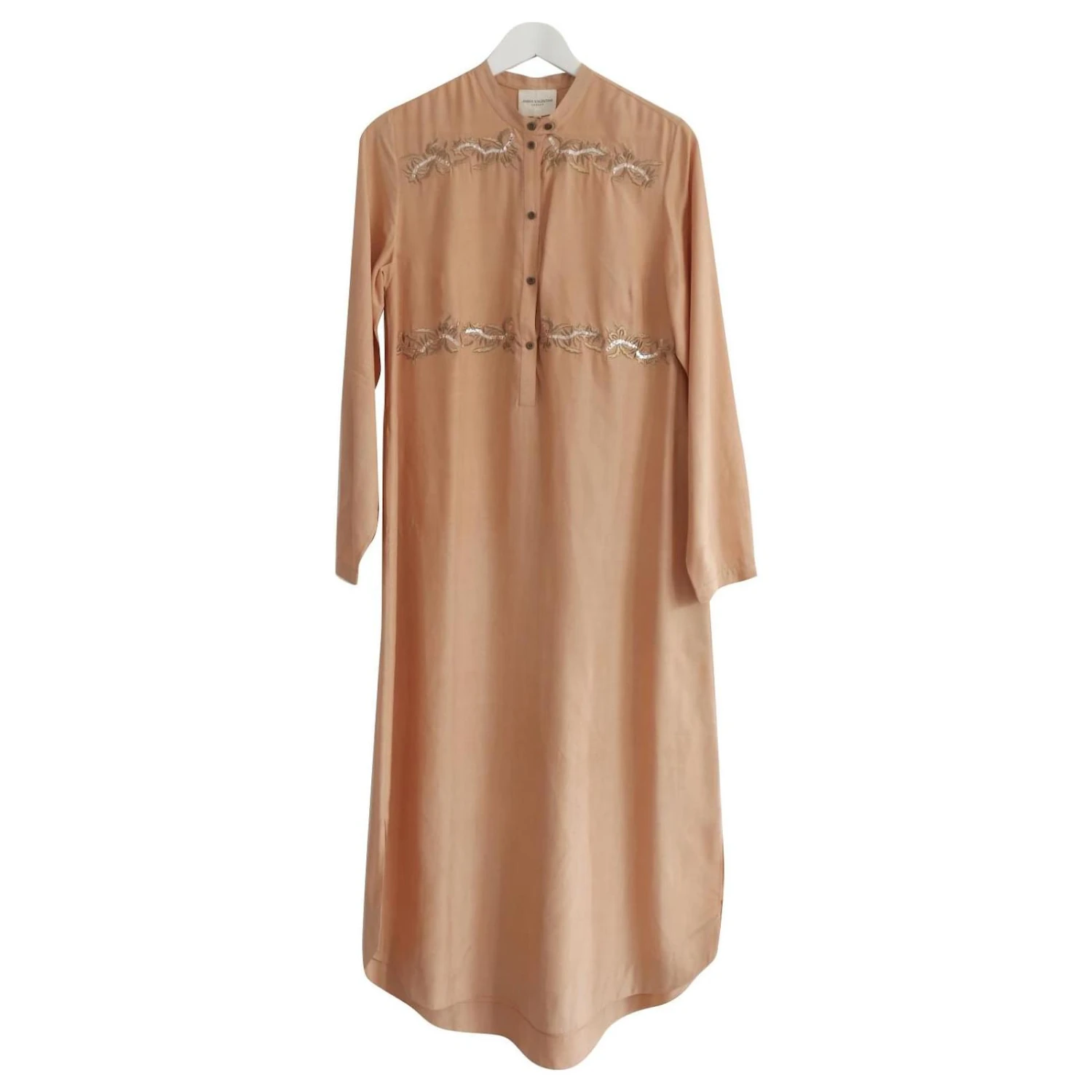 Autre Marque Robe-chemise Longue En Soie Anna Valentine Doré 1 Autre Marque Robe-chemise Longue En Soie Anna Valentine Doré