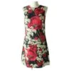 *Robe Courte Dolce & Gabbana Puffy Weave Flower Print Noir Multicolore
