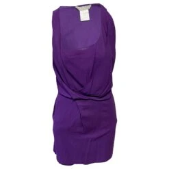 Chloé Robe Drapée Sans Manches Chloe En Laine Violette