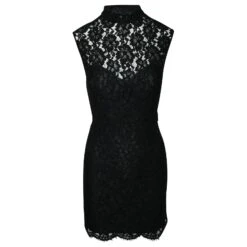 Sandro Robe En Dentelle Noire à Dos Ouvert