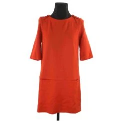 Maje Robe En Laine Orange