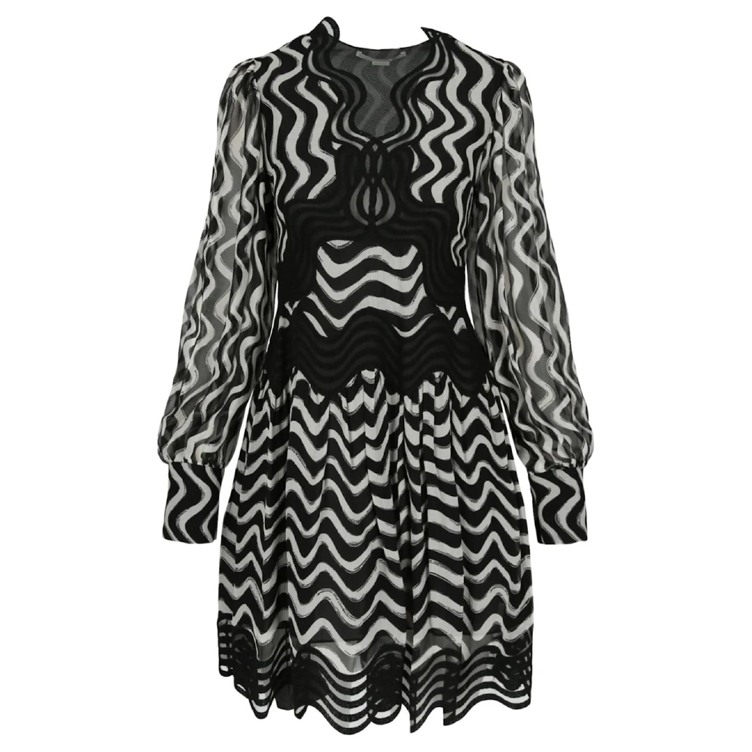 Stella Mc Cartney Robe En Soie à Manches Longues Stella McCartney Métallisé 1 Stella Mc Cartney Robe En Soie à Manches Longues Stella McCartney Métallisé